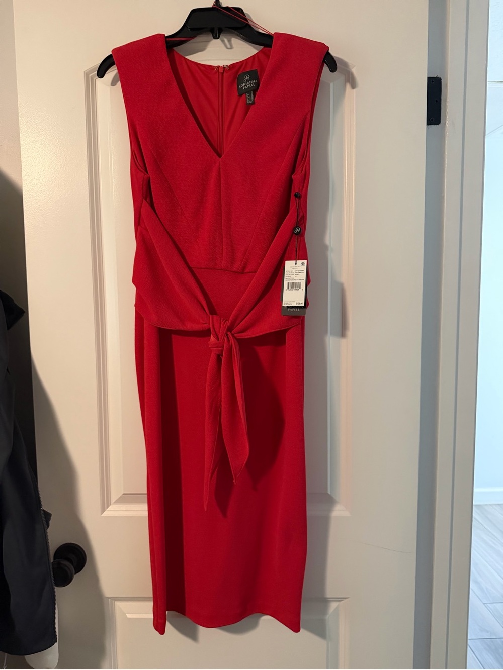 Adrianne Papell Sleeveless Tie-Waist Sheath Dress